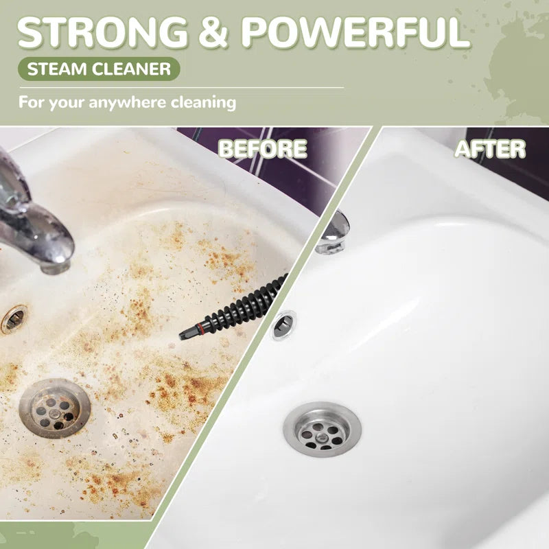 Handheld Steam Cleaner, Portable Steamer with Large Capacity,11-Piece Accessory Set for Floor, Car, Carpet, Upholstery, Couch, Tile, Windows Cleaning